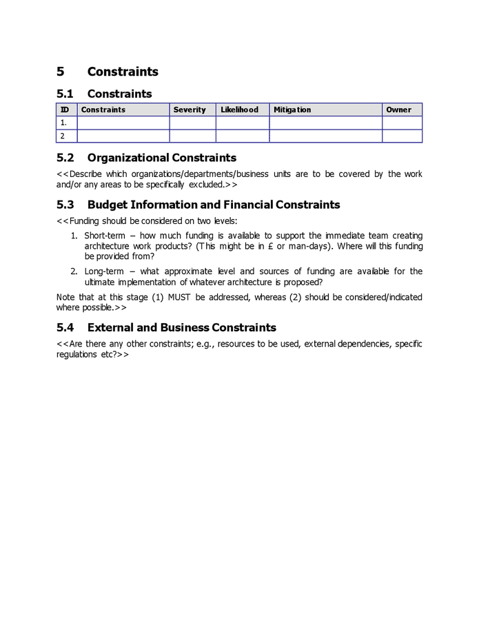 Organizational Model For Enterprise Architecture In Word And Pdf