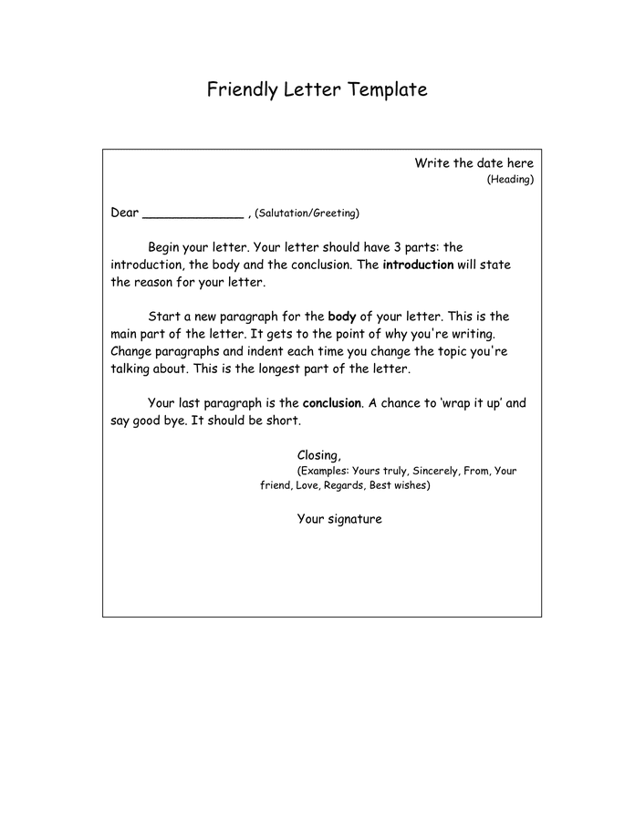 Friendly Letter Template In Word And Pdf Formats 7033