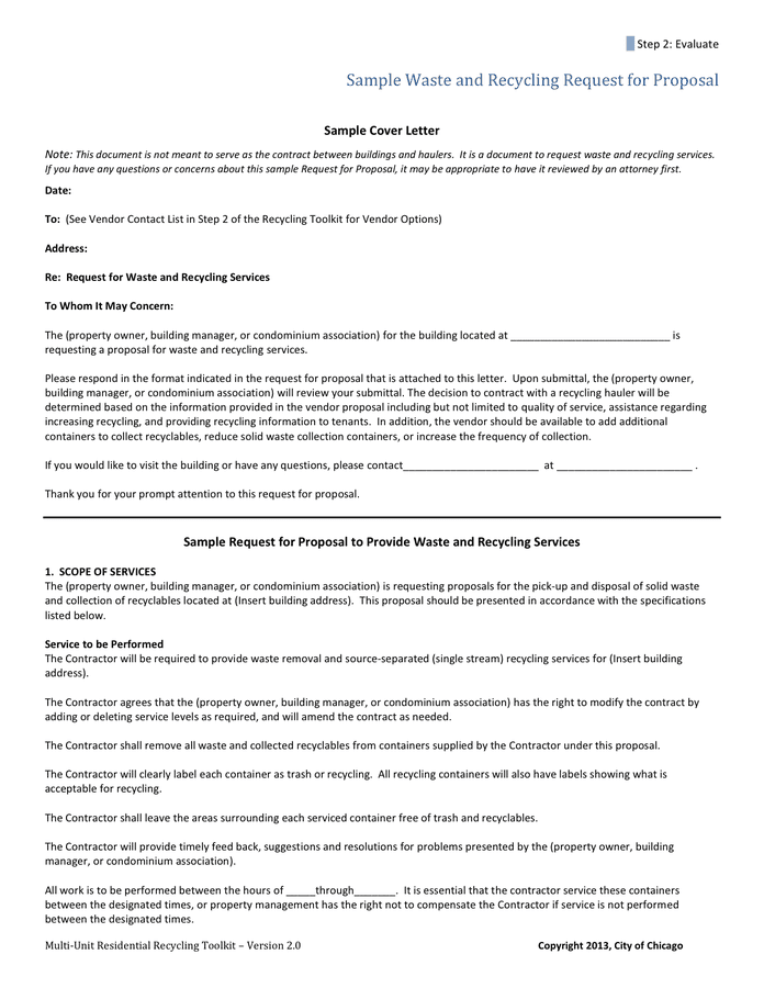 Vendor Proposal Cover Letter in Word and Pdf formats