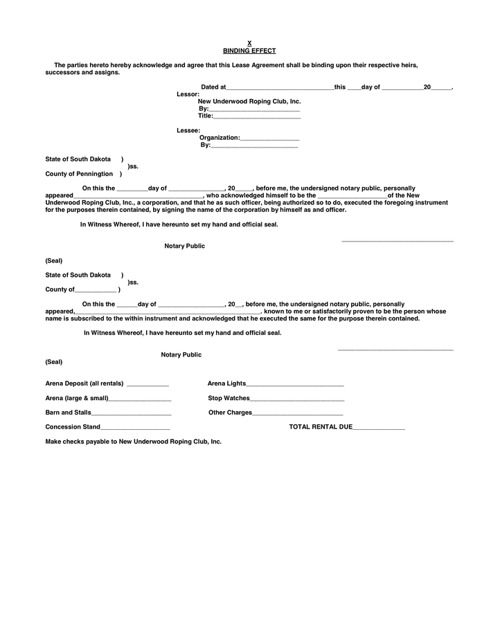 Lease Agreement In Word And Pdf Formats Page 2 Of 2