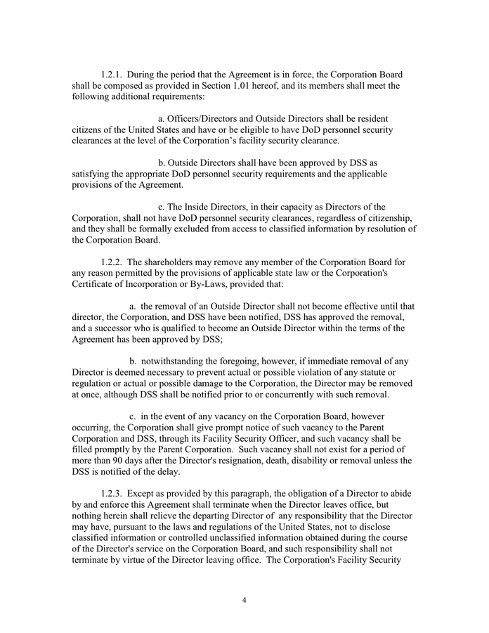 Security Control Agreement in Word and Pdf formats page 4 of 22