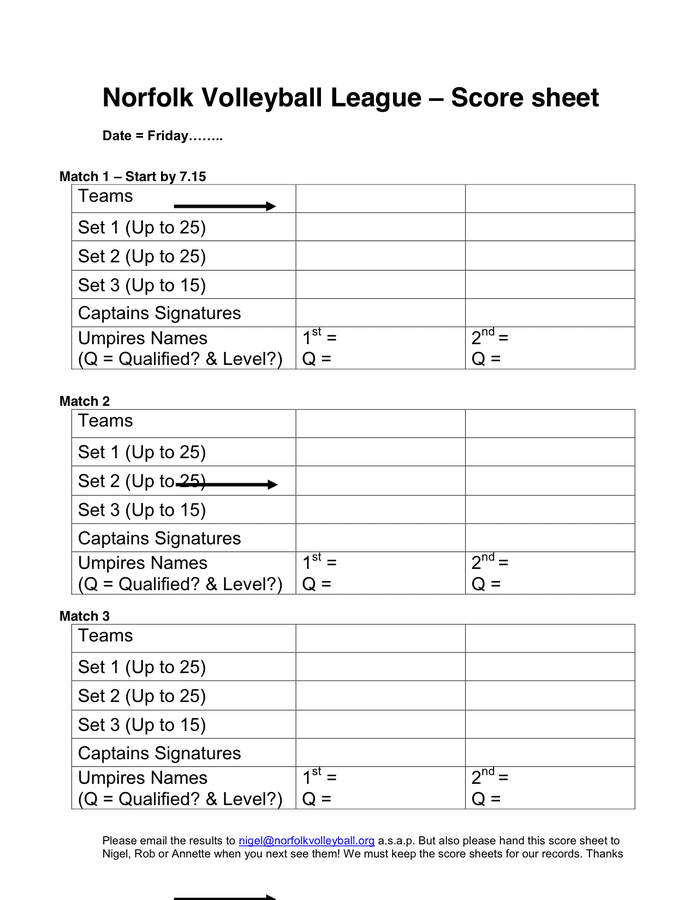 the score volleyball