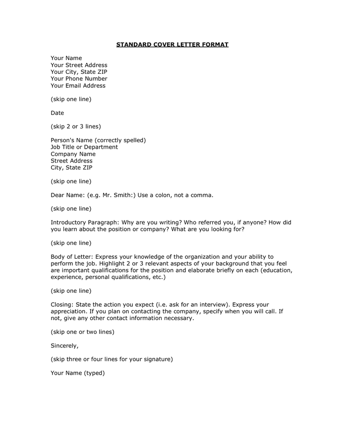 Standard Business Letter Format / Formal Business Letter Format