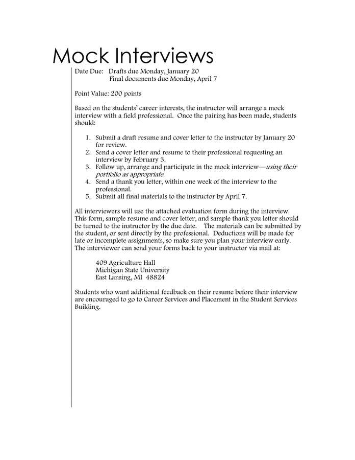 Cover letter evaluation form