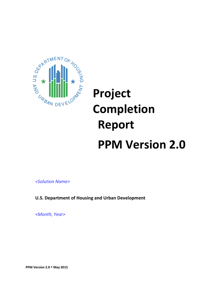 Project Completion Report Template In Word And Pdf Formats