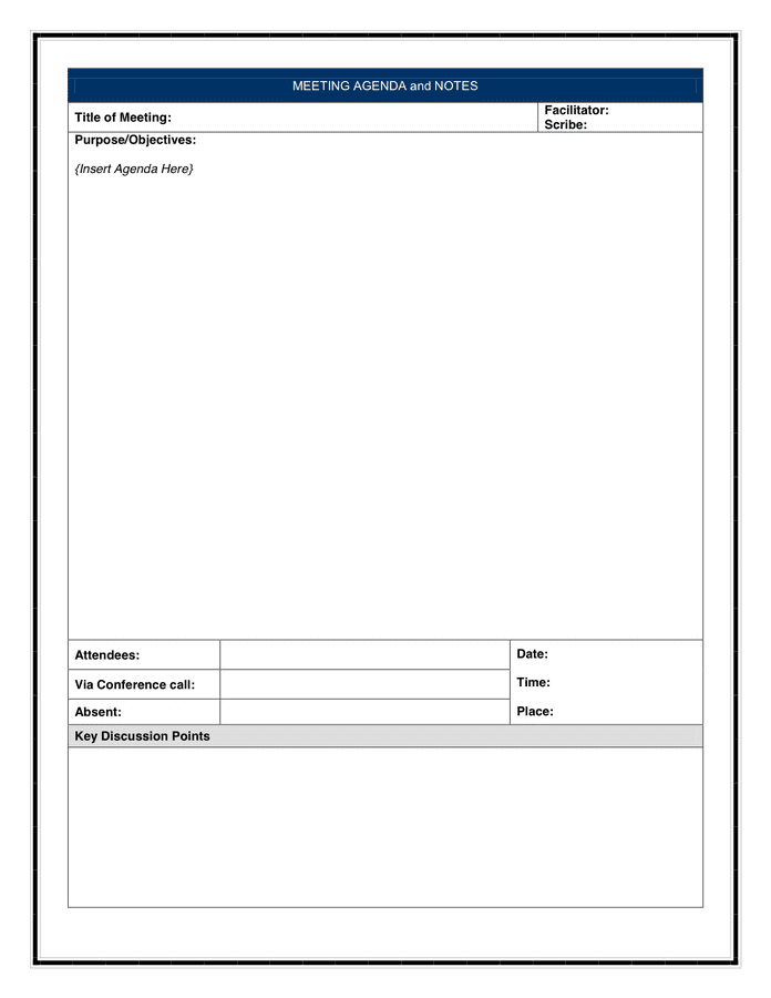 Template For Meeting Notes