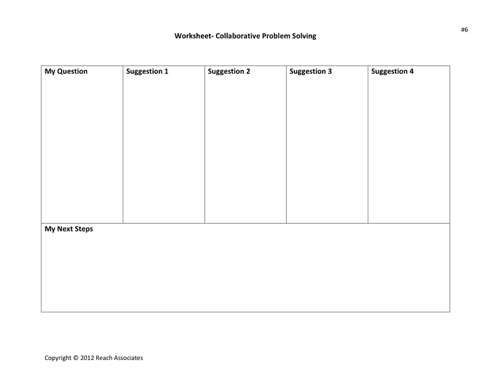 collaborative problem solving handout