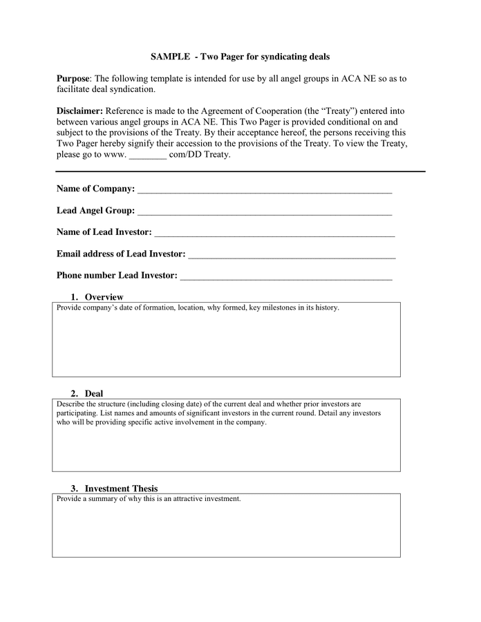 SAMPLE Deal Memo in Word and Pdf formats