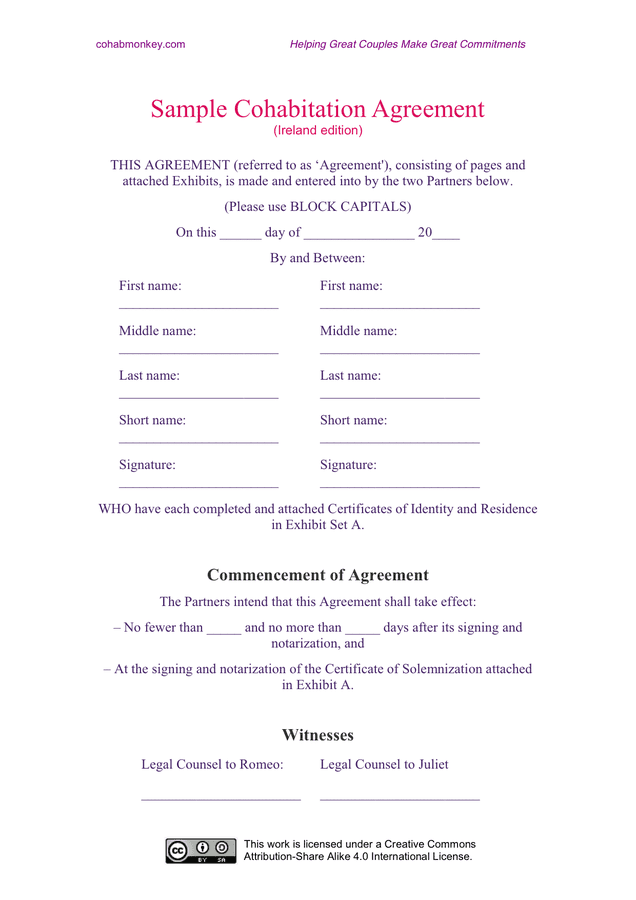 Free Cohabitation Agreement Template from static.dexform.com