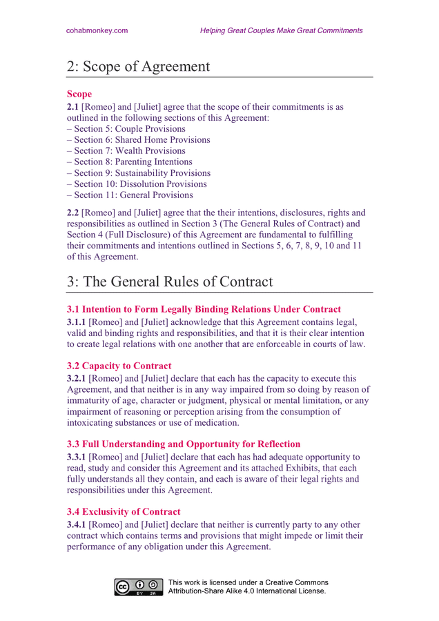 UK Sample Cohabitation Agreement In Word And Pdf Formats Page 4 Of 19