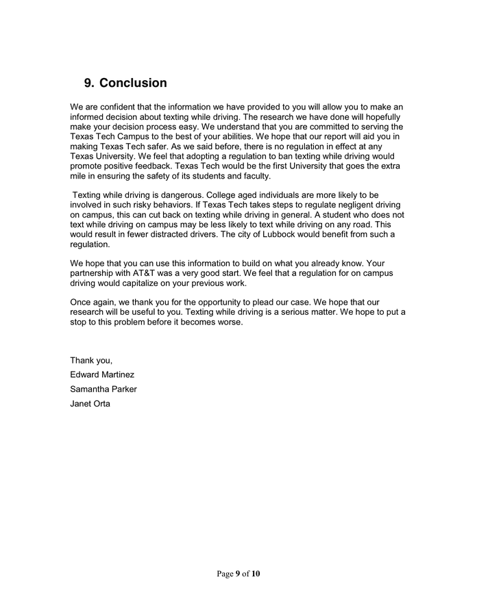 Letter of transmittal for project report picture