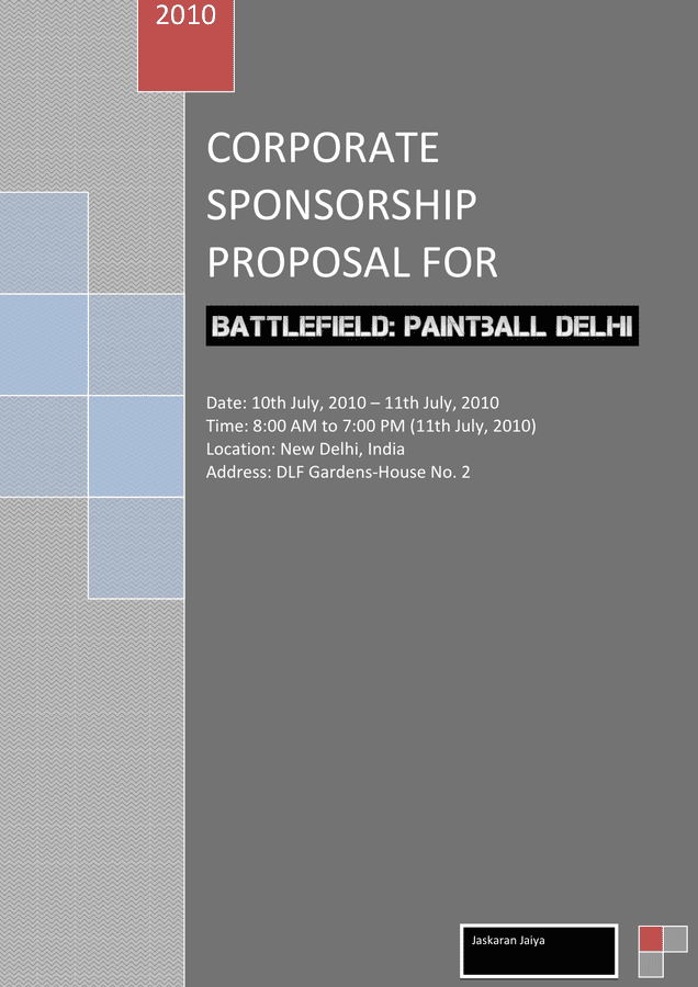 CORPORATE SPONSORSHIP PROPOSAL in Word and Pdf formats