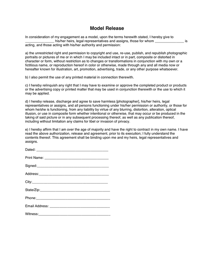 model-release-form-download-free-documents-for-pdf-word-and-excel