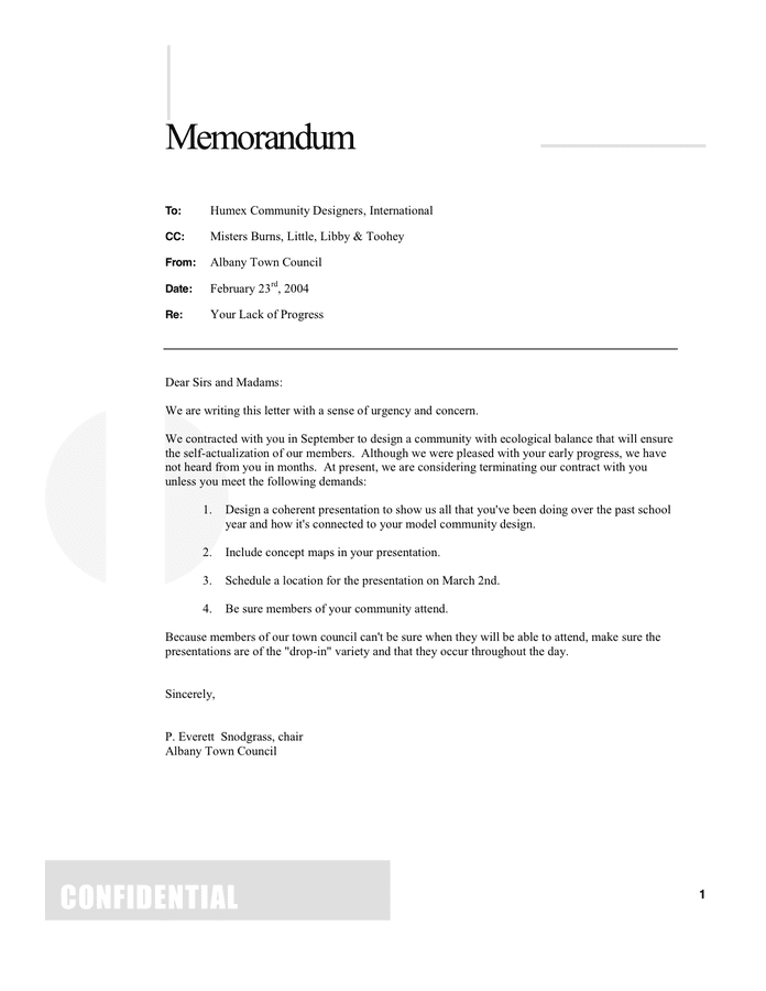 Memo Template in Word and Pdf formats