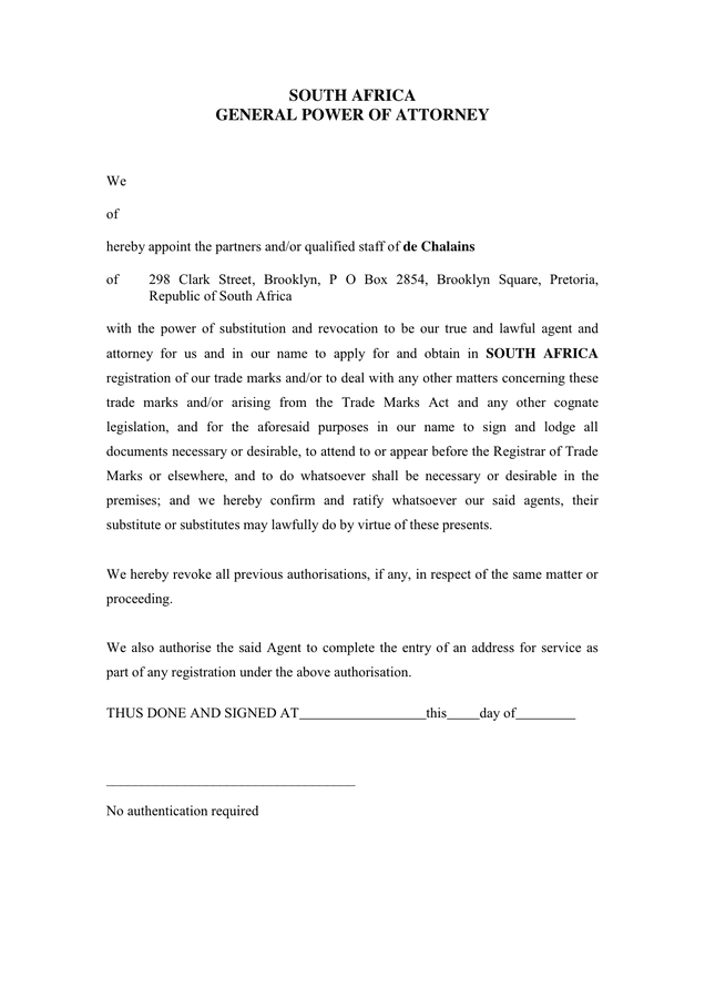 GENERAL POWER OF ATTORNEY Form In Word And Pdf Formats