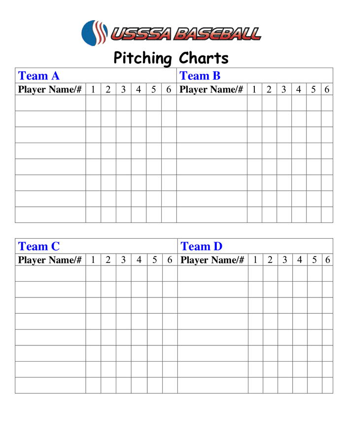 Printable Pitching Chart Pdf Printable Word Searches