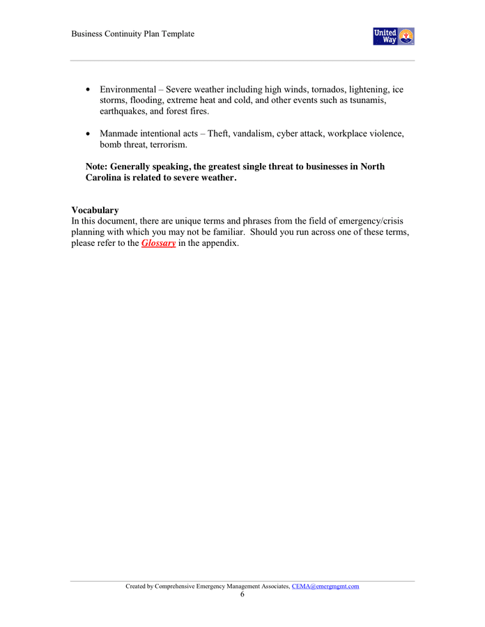 Business Continuity Plan Template In Word And Pdf Formats Page 6 Of 34