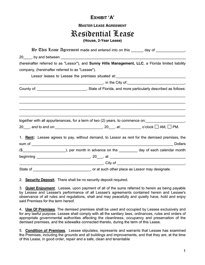 Printable Florida Lease Agreement Template Customize and Print