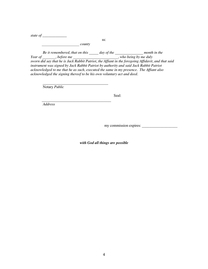 Affidavit Sample In Word And Pdf Formats Page 4 Of 4 10608 Hot Sex Picture 8599