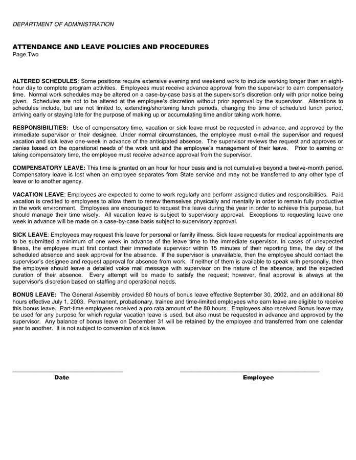Parking systems policies and procedures in Word and Pdf formats page