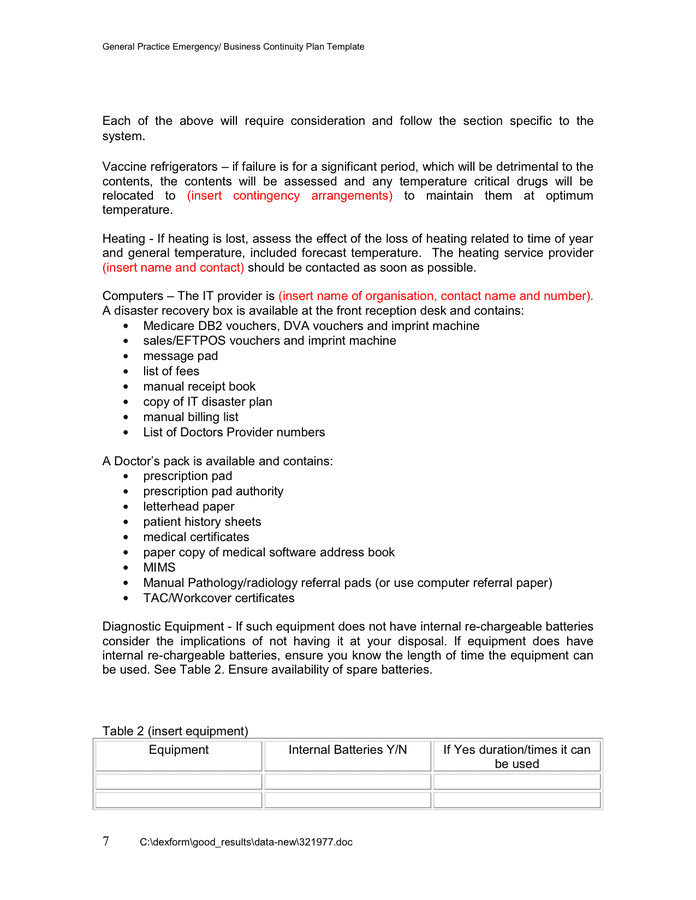 Business Continuity Plan Template In Word And Pdf Formats Page 7 Of 13