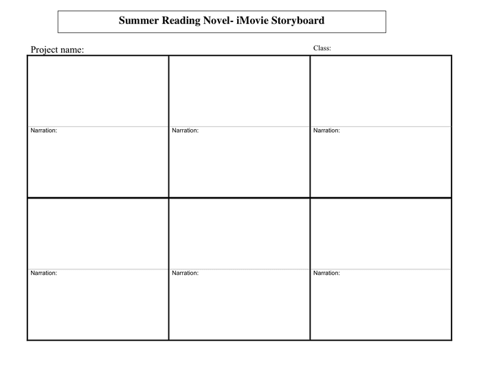Word storyboard template in Word and Pdf formats