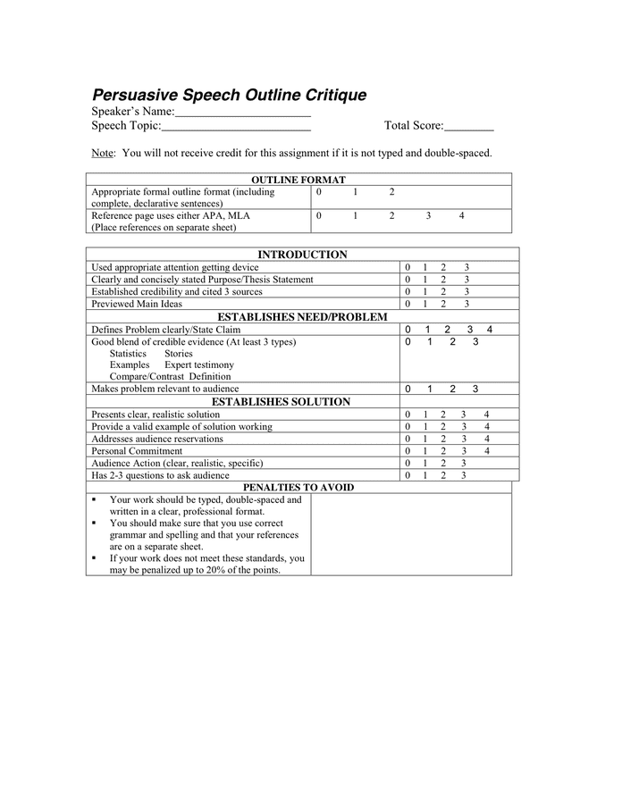 informative speech outline apa format