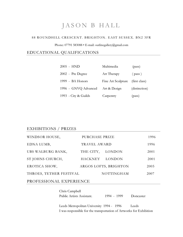 Resume sample in Word and Pdf formats