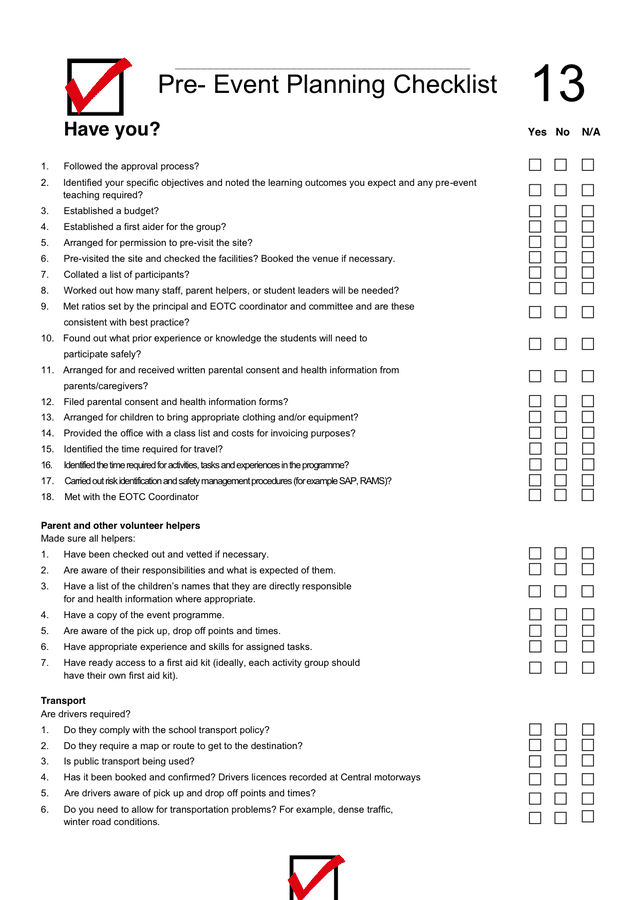 Event Management Checklist Pdf Best Design Idea