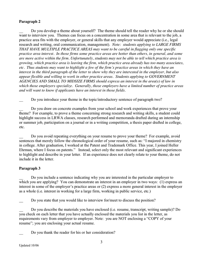 Cover Letter Checklist In Word And Pdf Formats Page 3 Of 7