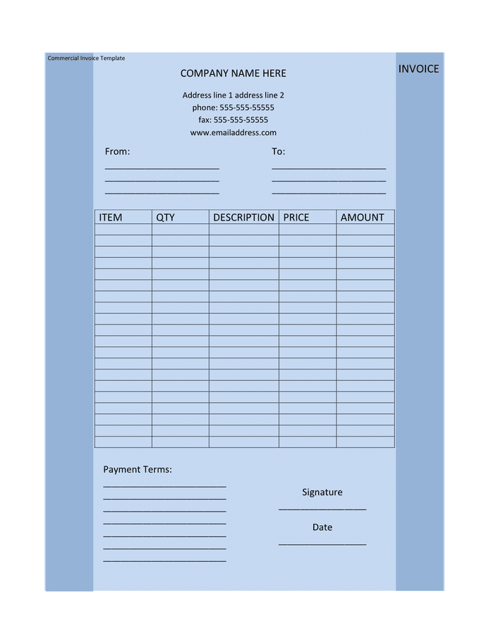 European Invoice Template