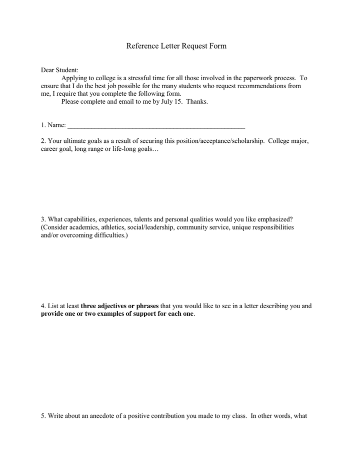 Reference Letter Page