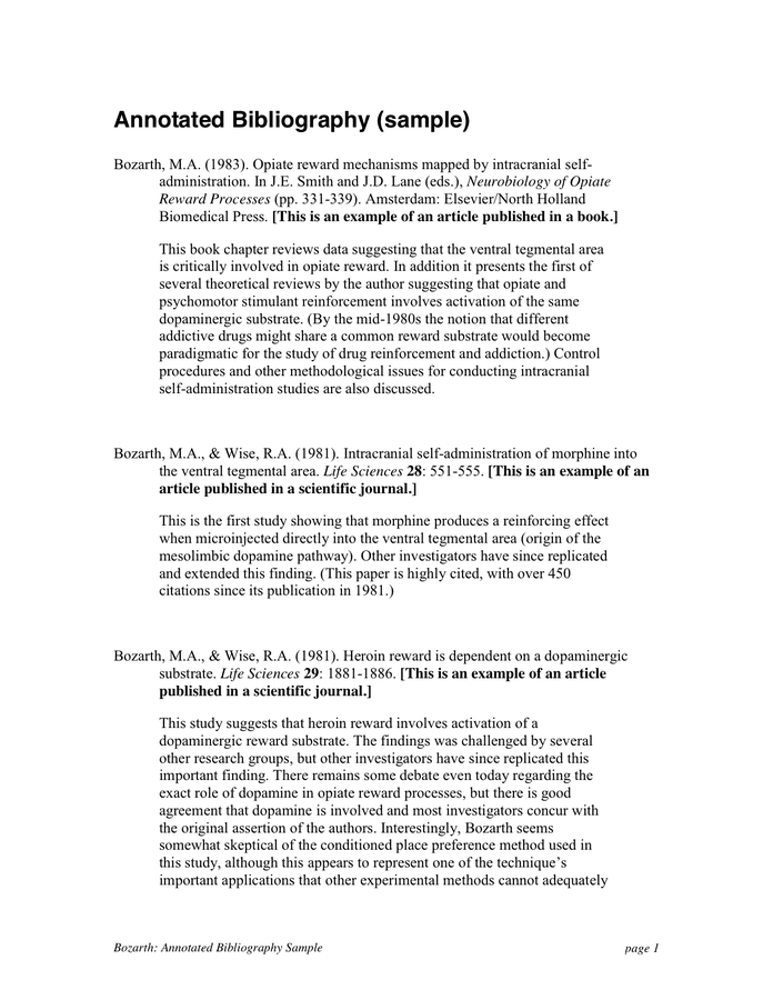 Sample APA Style Annotated Bibliography