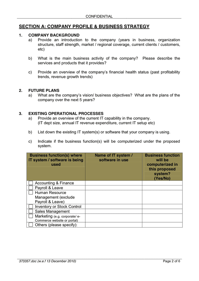 Business Proposal sample in Word and Pdf formats page 2 of 6