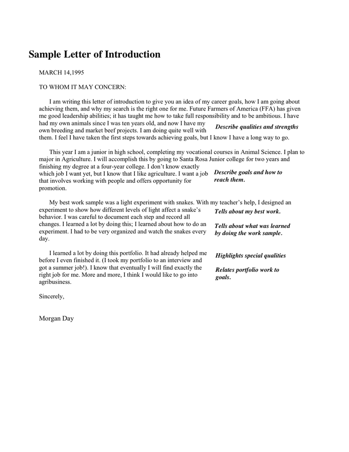 Letter of Introduction Template - download free documents ...