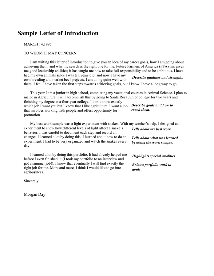 Letter Of Introduction Template Download Free Documents For PDF Word 