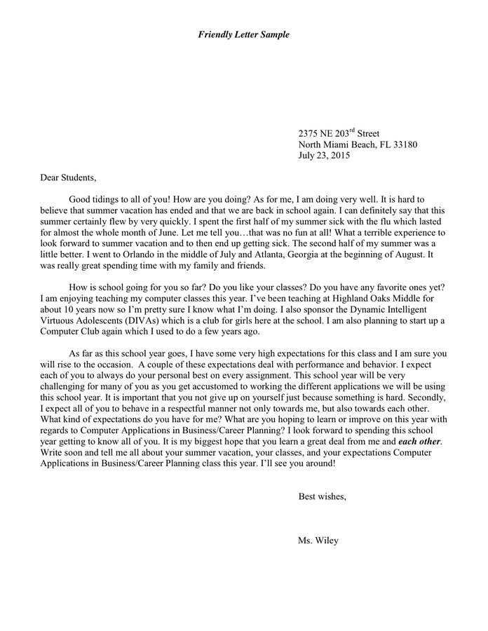 Friendly Letter Template Pdf Free