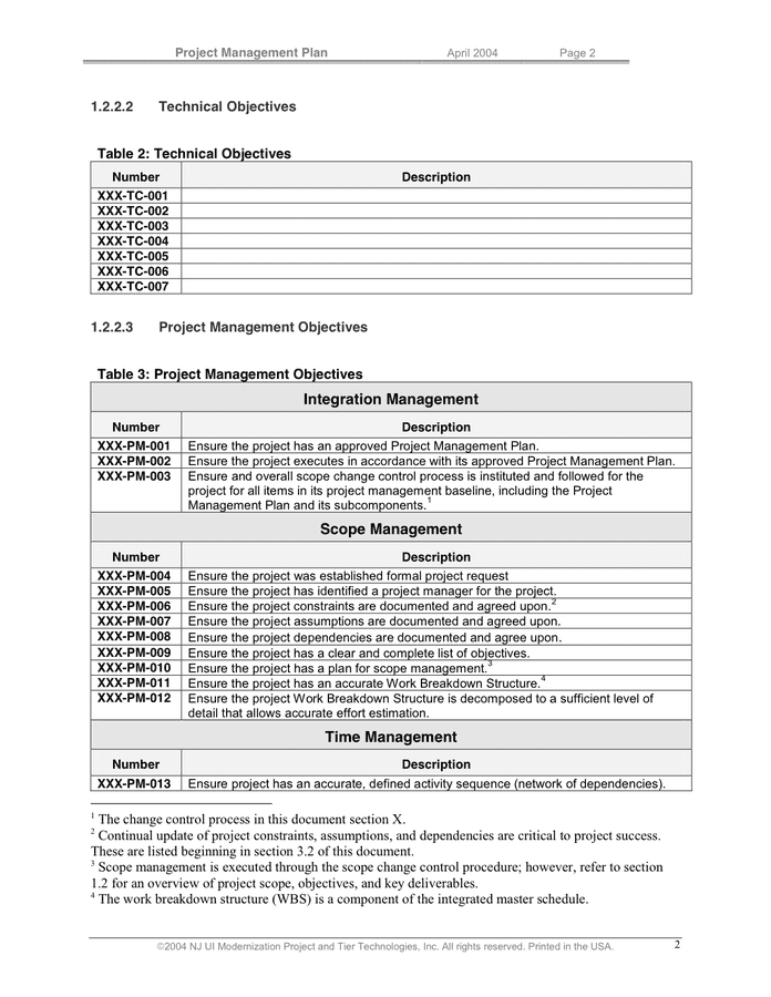 Project Management Template In Word And Pdf Formats Page 6 Of 13 7153