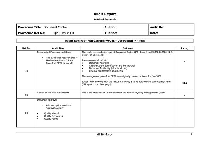 audit report format