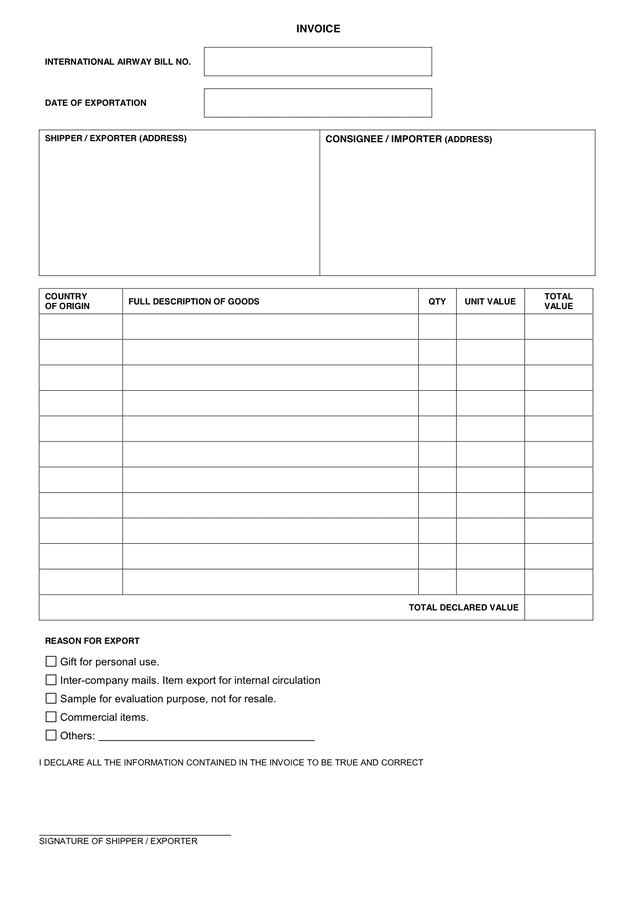 Invoice Template Filetype Doc