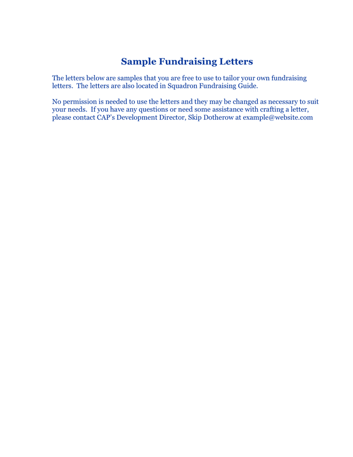 Sample Fundraising Letters In Word And Pdf Formats