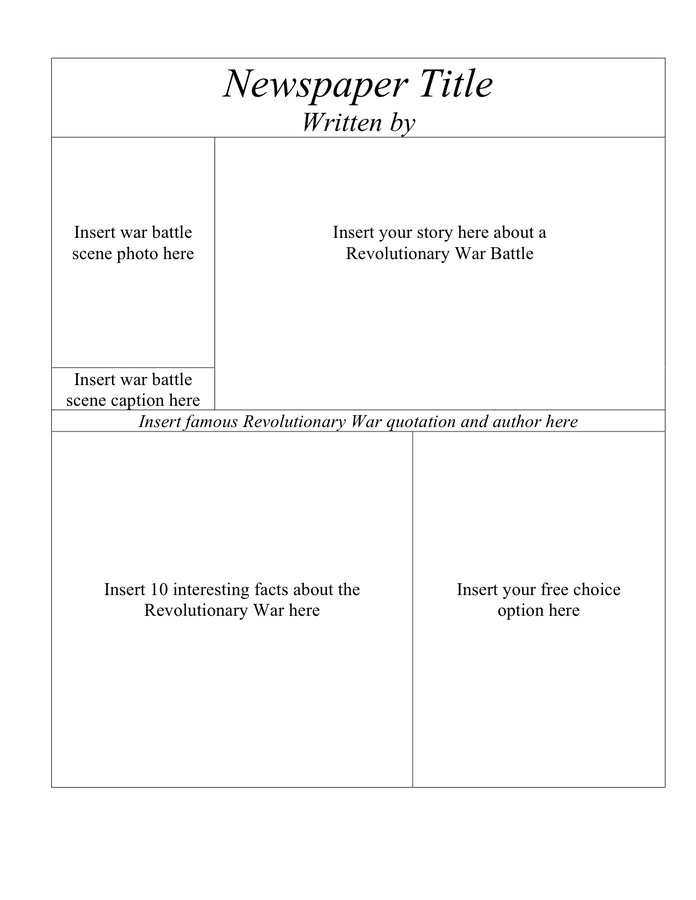 School Newspaper Template In Word And Pdf Formats