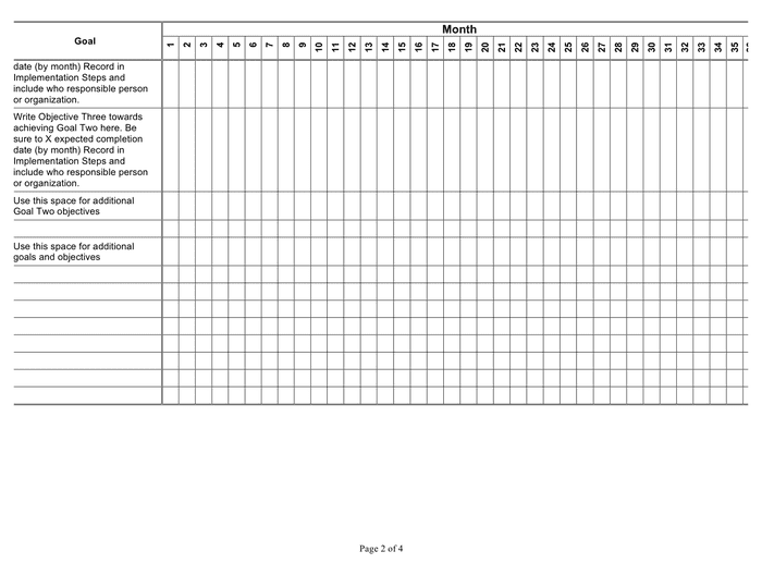 Timeline and task plan template in Word and Pdf formats - page 2 of 2