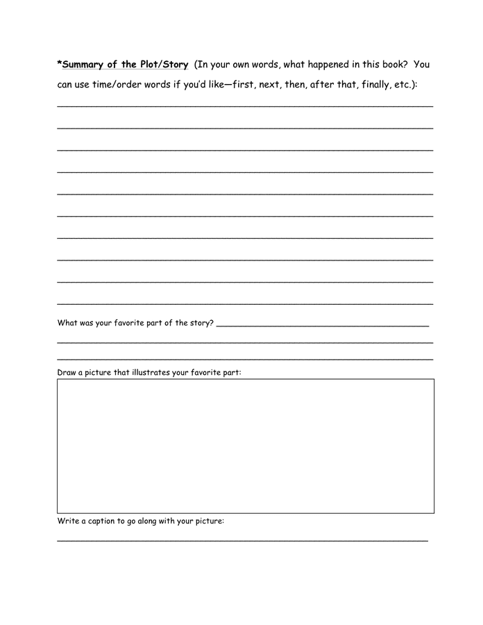 3rd grade book report in Word and Pdf formats page 2 of 2