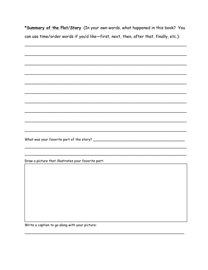 3rd Grade Book Report In Word And Pdf Formats Page 2 Of 2