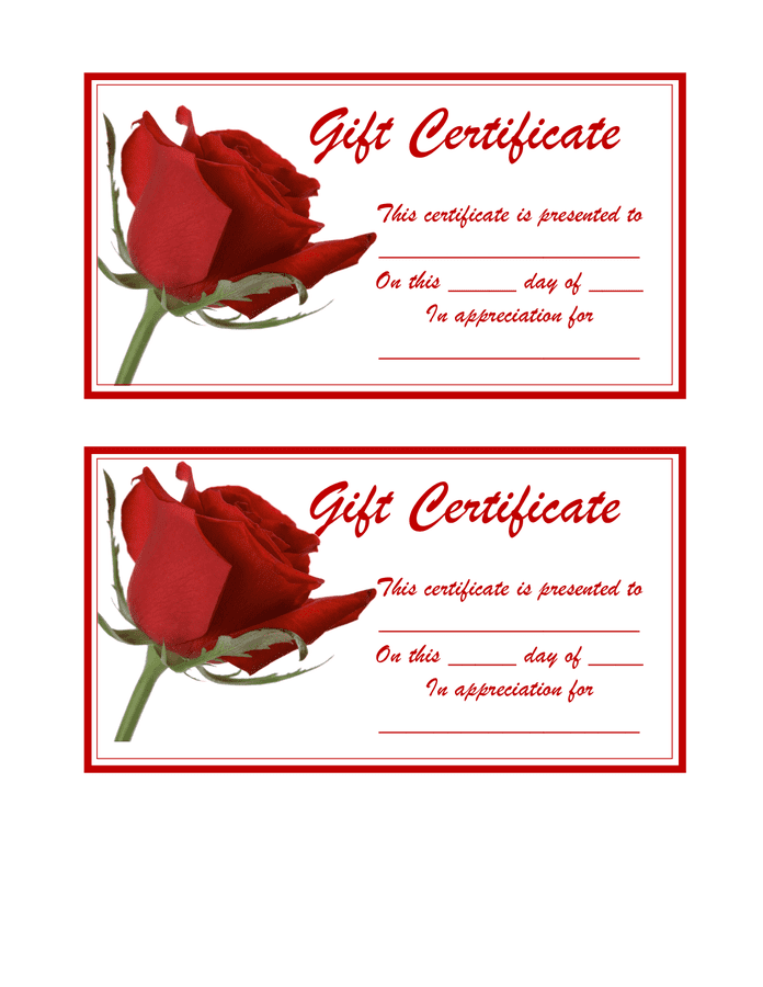 Gift Certificate Template In Word And Pdf Formats