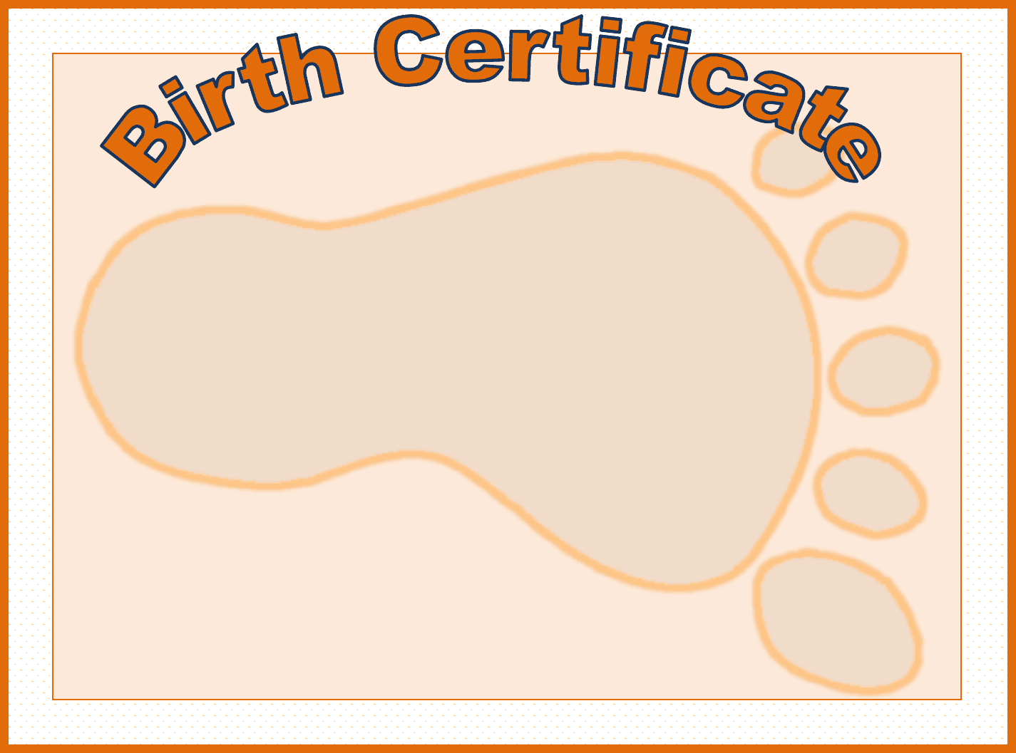 Birth certificate template in Word and Pdf formats