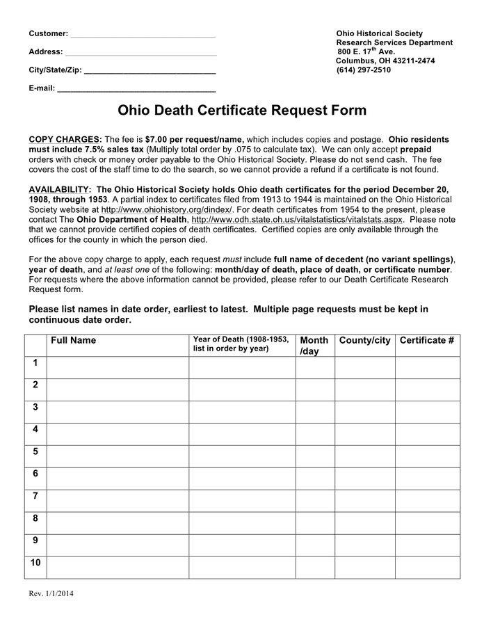 Death Certificate Template download free documents for PDF Word and