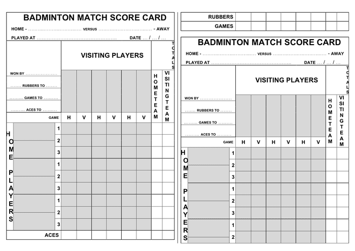 badminton score