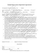 Horse Lease Agreement - download free documents for PDF ...